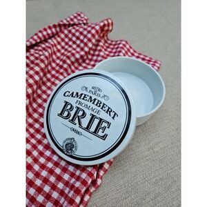 Vintage CAMEMBERT FROMAGE BRIE Cheese Baker Dish Lidded Bistro De Paris